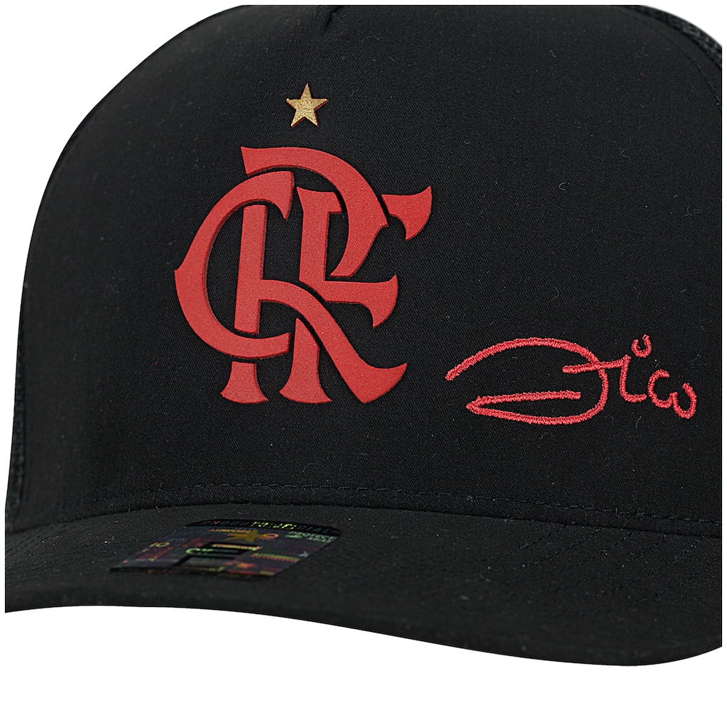 Imagem 3 do produto Boné Aba Curva do Flamengo Zico Supercap CRF Silk - Snapback - Trucker - Adulto