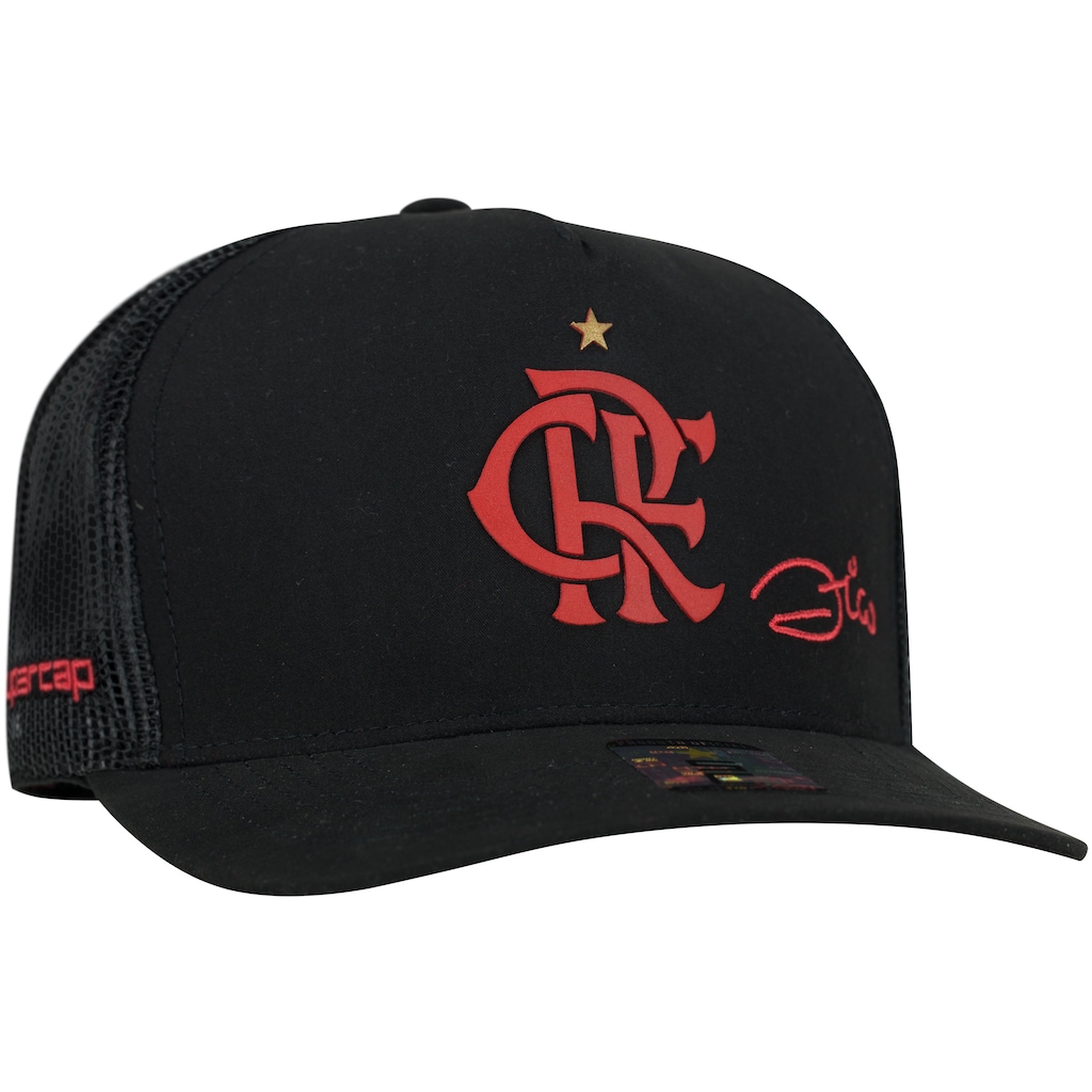 Imagem 4 do produto Boné Aba Curva do Flamengo Zico Supercap CRF Silk - Snapback - Trucker - Adulto