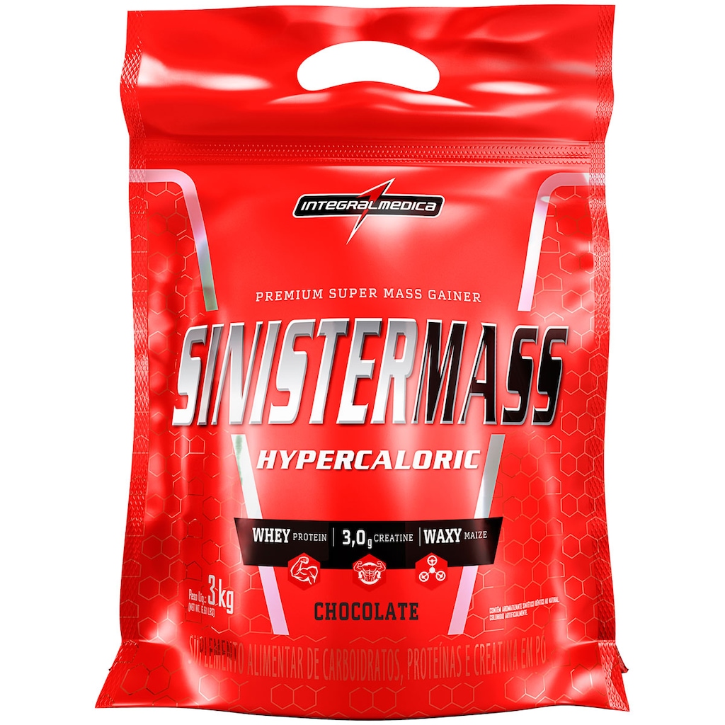 Sinister Mass Hipercaloric Integralmédica - Chocolate - 3Kg - Foto 1