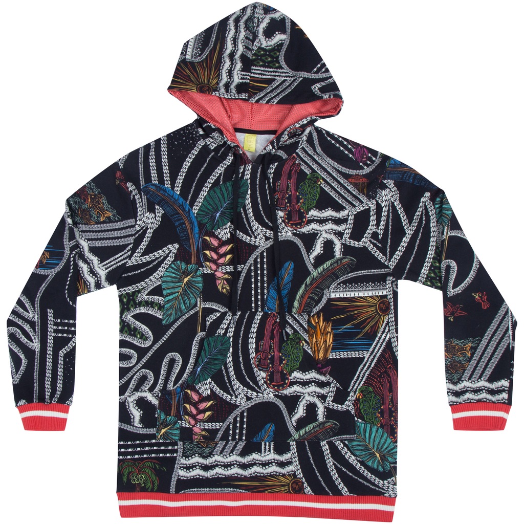 Blusão com Capuz Farm Rio Recorte Litoral Gráfico - Feminino - Foto 1