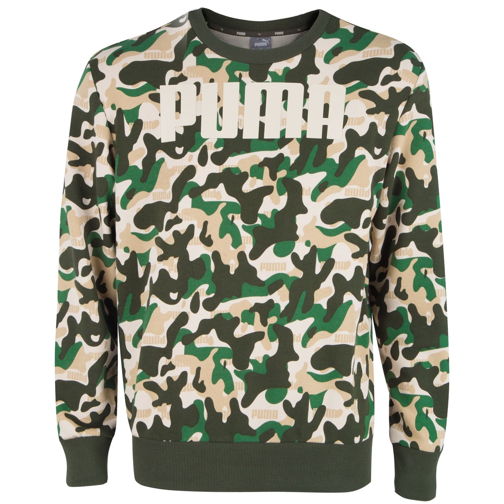 Blusão Puma Rebel Camo Crew TR - Masculino - Foto 1