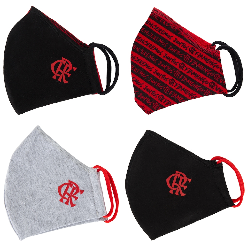 Máscara de Proteção do Flamengo com Elástico Kit com 4 Unidades - Foto 1