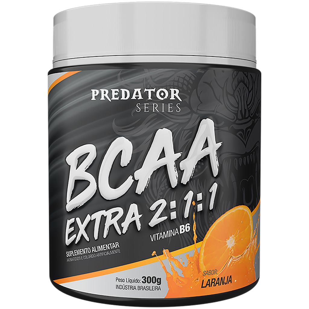BCAA Extra 2:1:1 Nutrata Predator - Laranja - 300g - Foto 1