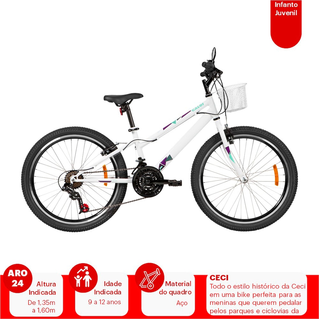 Imagem 3 do produto Bicicleta Caloi Ceci - Aro 24 - Freios V-Brake - Feminina - Infantil