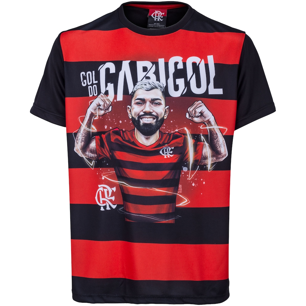Camiseta do Flamengo Gabigol Listras - Infantil - Foto 1