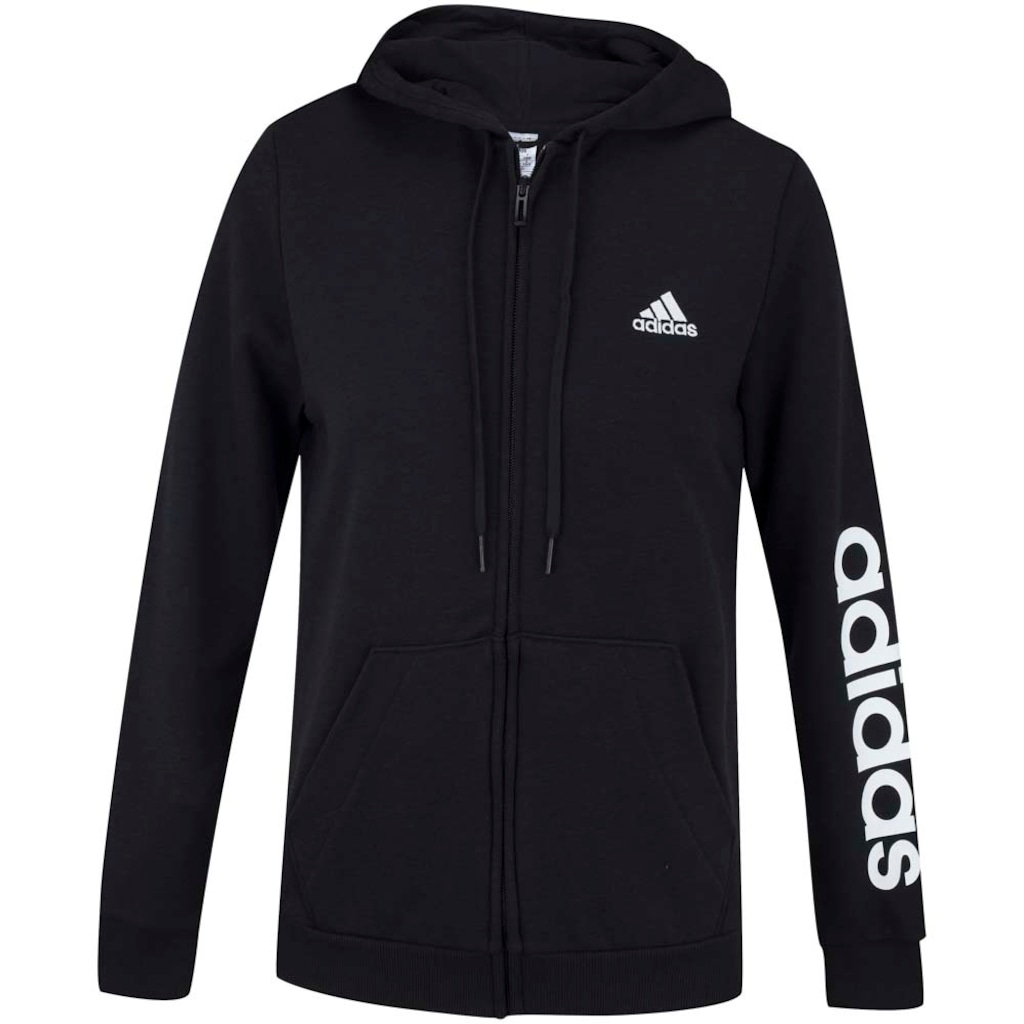 Jaqueta de Moletom adidas com Capuz Logo Linear - Feminina - Foto 2