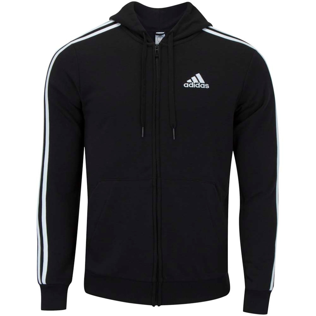 Jaqueta de Moletom com Capuz adidas Essentials 3S - Masculina - Foto 1