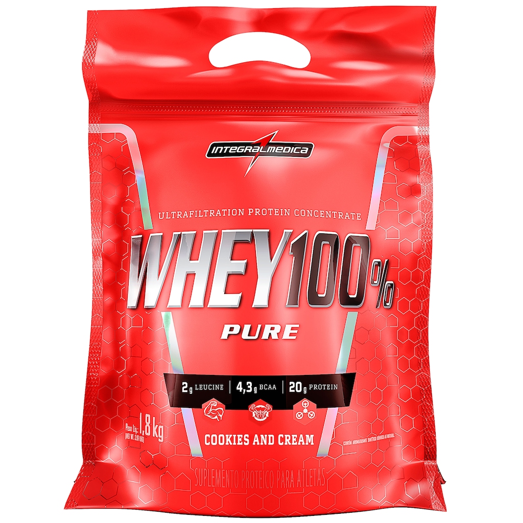 Whey Protein Integralmédica Cookies e Creme 100% Pure - 1,8 Kg - Foto 1