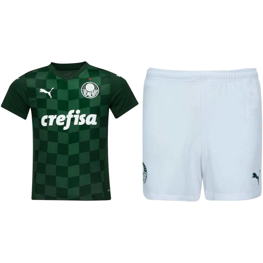 Kit de Uniforme de Futebol do Palmeiras 2021 Puma - Infantil - Foto 1
