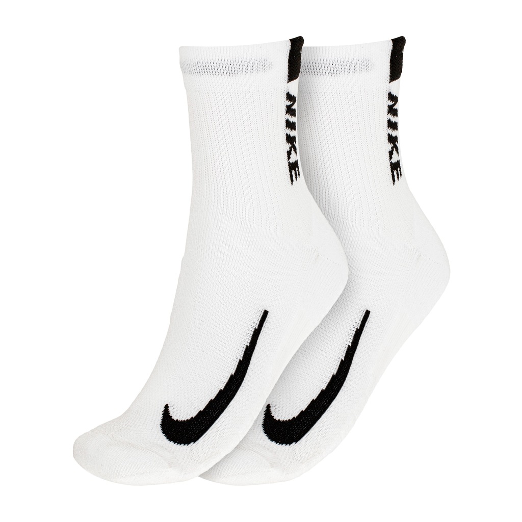 Kit Meia Cano Médio Nike Multiplier Corrida 2 Pares Adulto