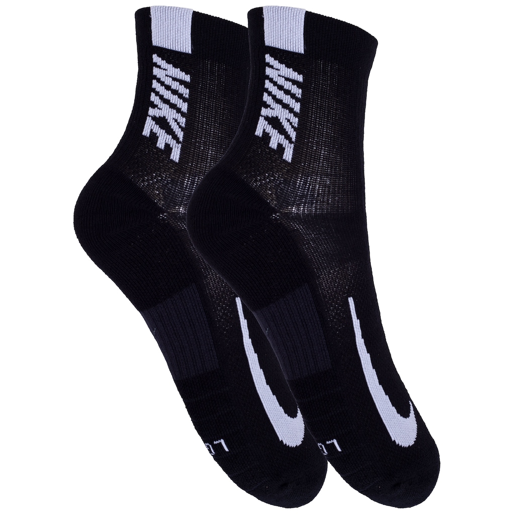 Kit de Meias De Corrida Cano Médio Nike Multiplier com 2 Pares 39 a 43 - Adulto