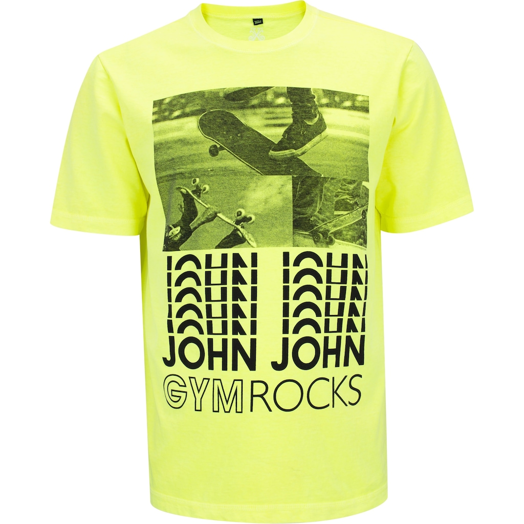 Camiseta John John Manga Curta Gym Rocks Neon Skate - Masculina - Foto 1