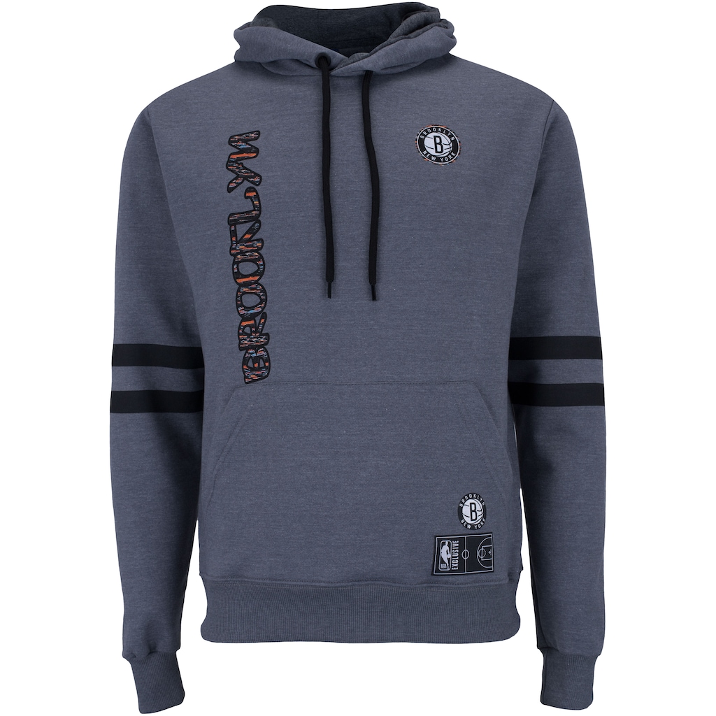 Blusão do Brooklyn Nets NBA com Capuz Canguru N429A - Masculino - Foto 1