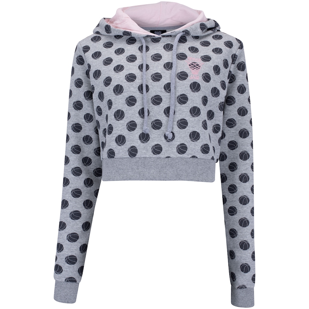 Blusa de Moletom Feminina Manga Longa Cropped com Capuz Space Jam - Foto 1