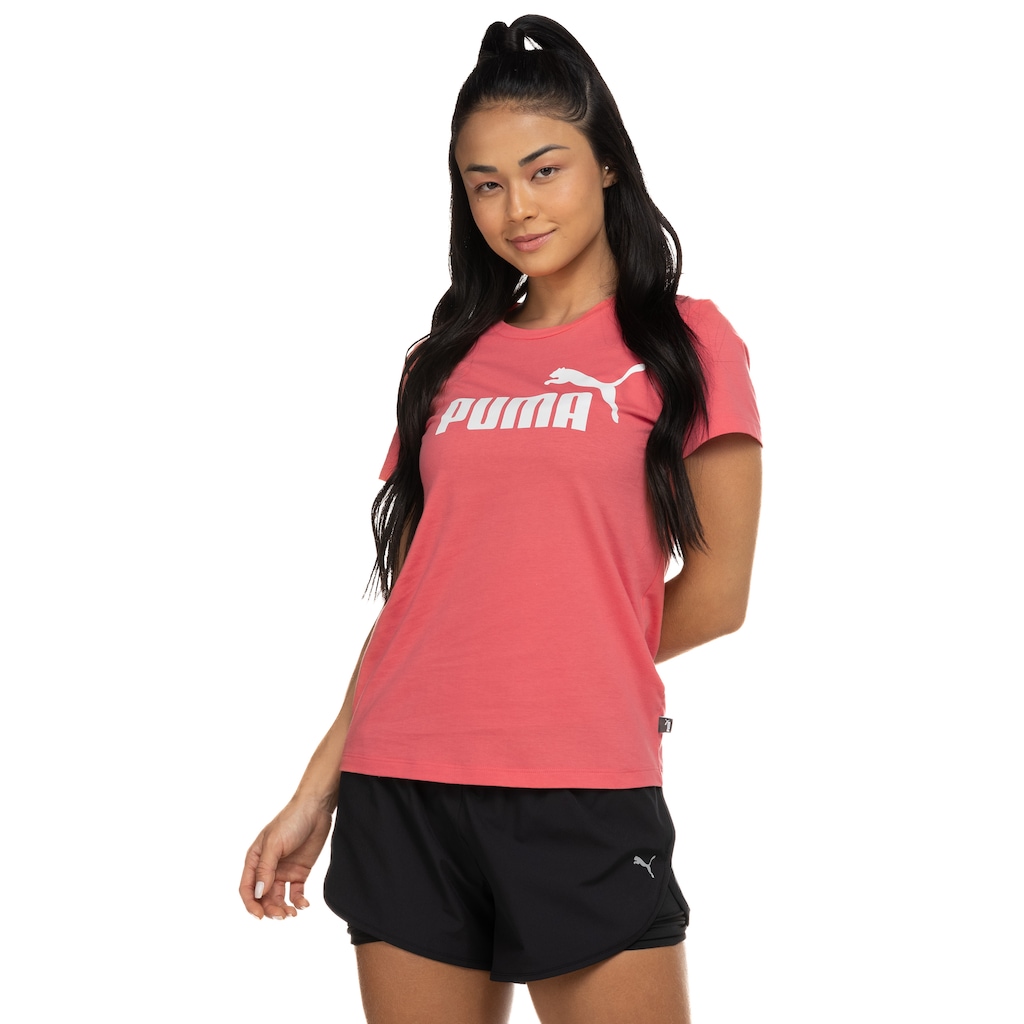 Camiseta Puma Manga Curta Essentials Logo - Feminina