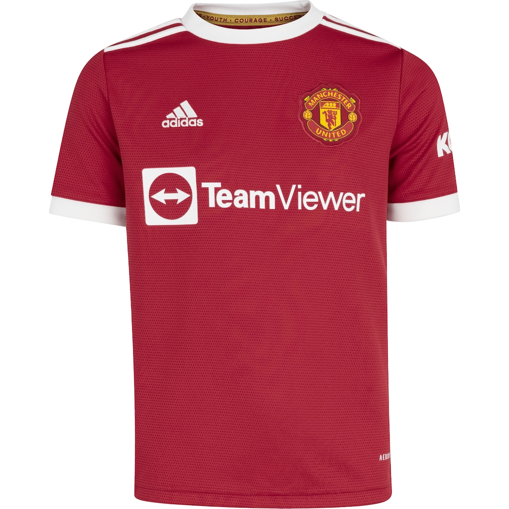 Camisa Manchester United I 21/22 adidas - Juvenil - Foto 1