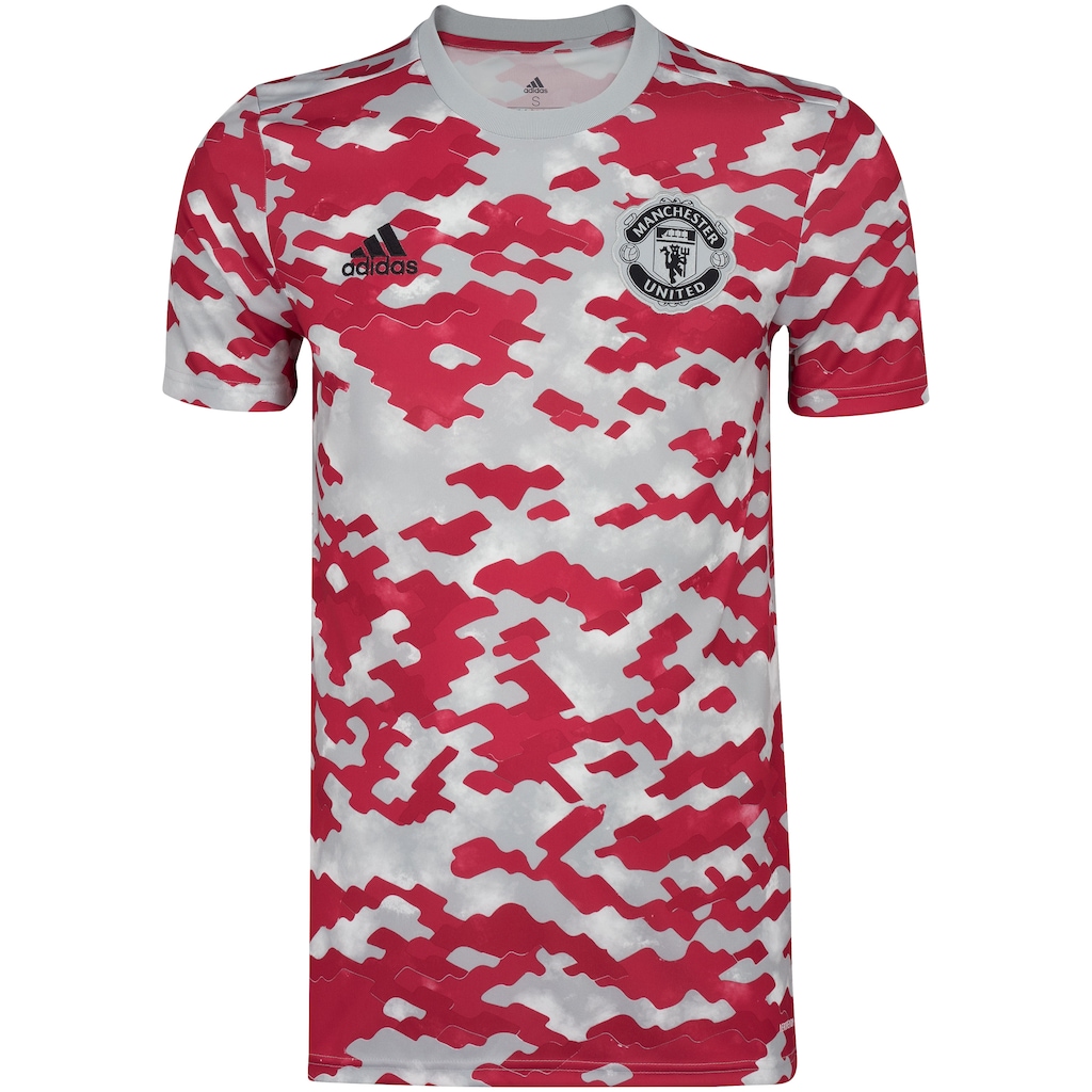 Camisa Pré-Jogo Manchester United 21/22 adidas - Masculina - Foto 1