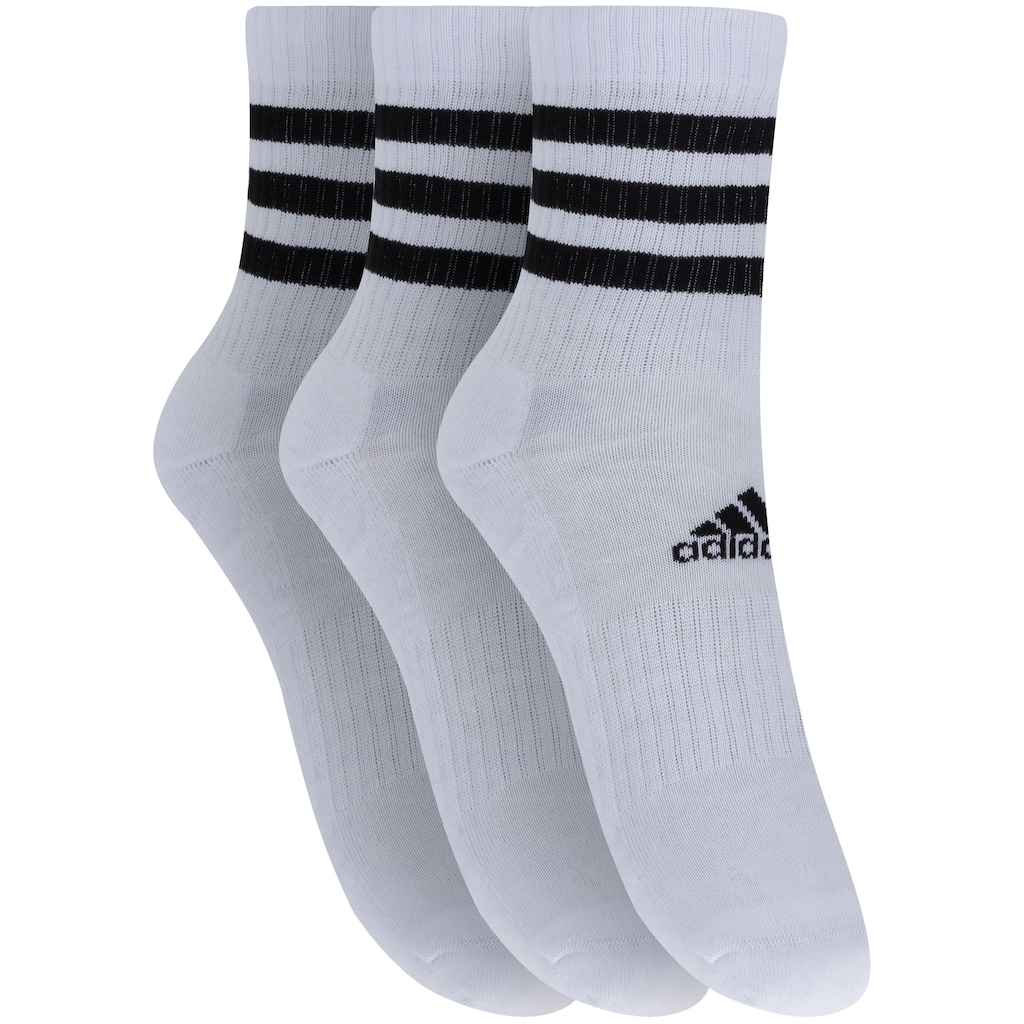 Imagem 3 do produto Kit de Meias adidas Cano Alto Listras com 3 Pares 35 a 37 - Adulto
