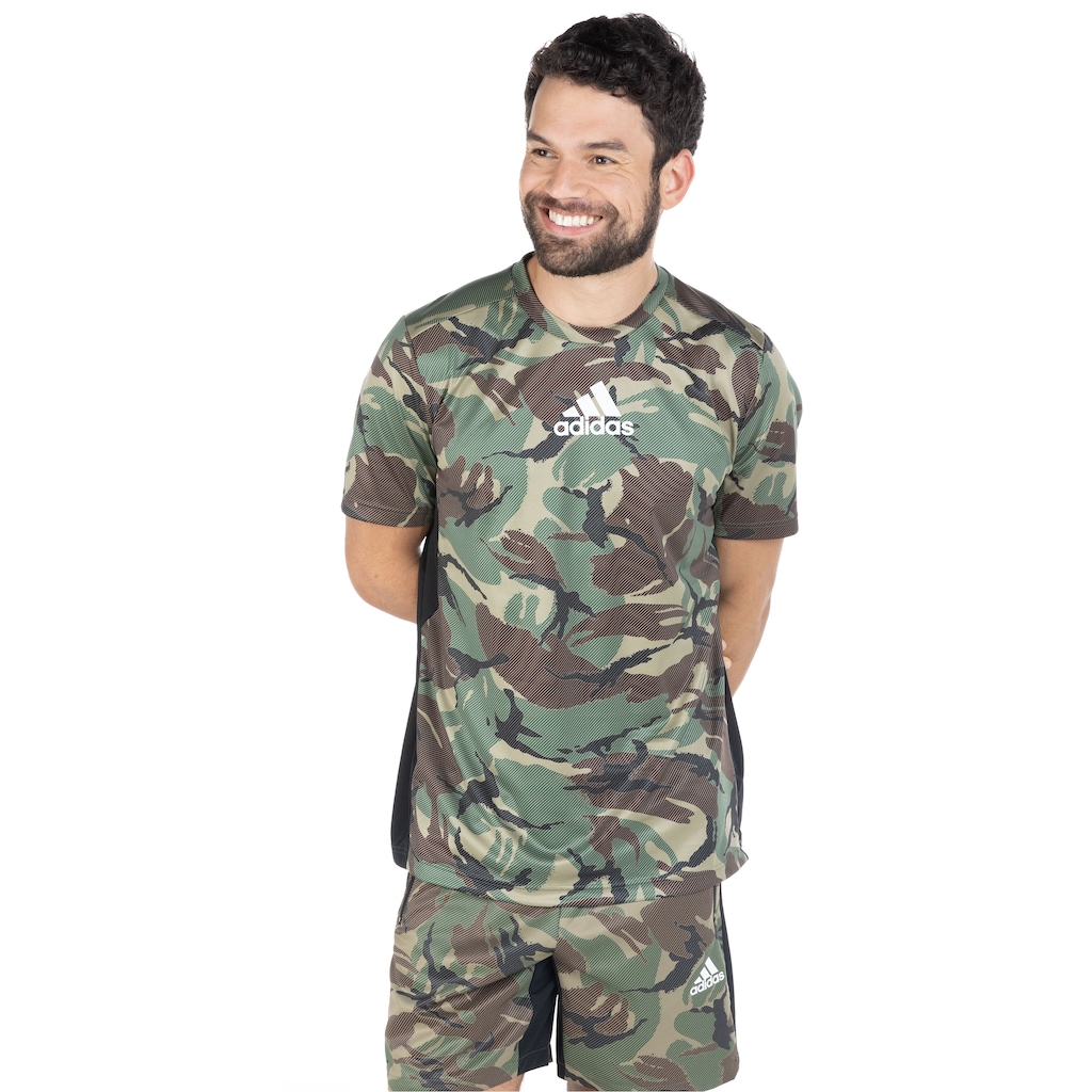 Camiseta adidas Manga Curta Masculina D2M Camuflada - Foto 2