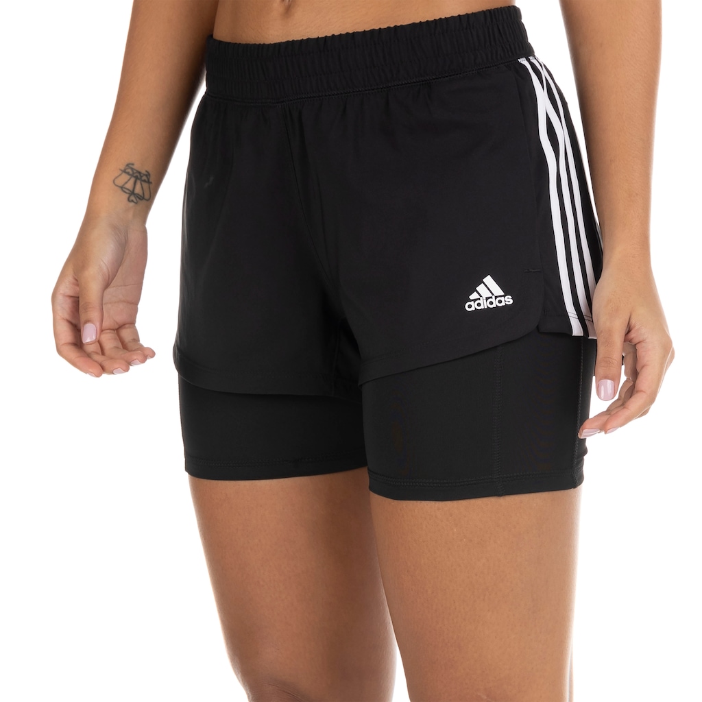 Shorts adidas Feminino Pacer 3 Listras 2 In 1