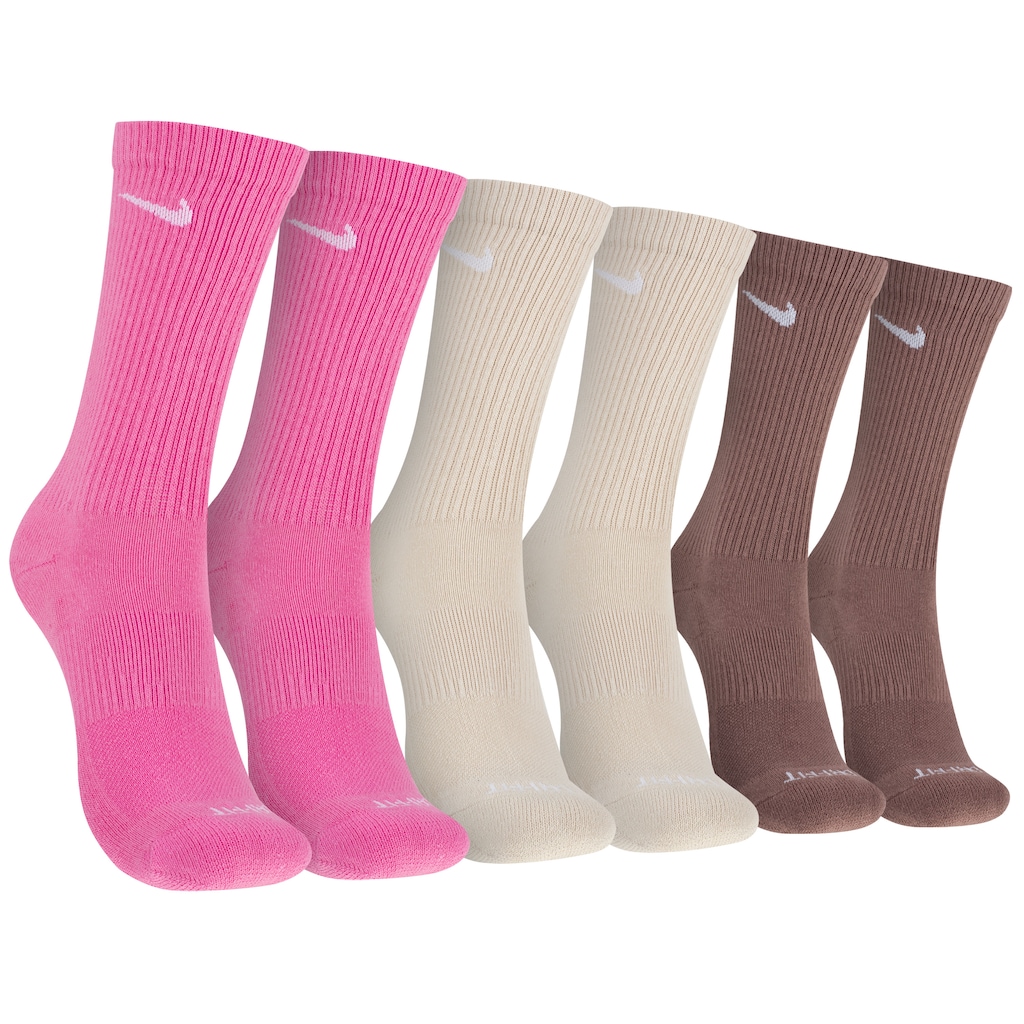 Imagem 1 do produto Kit de Meias Nike Everday Plus Cush Crew com 3 Pares - Tam 39-43 - Adulto