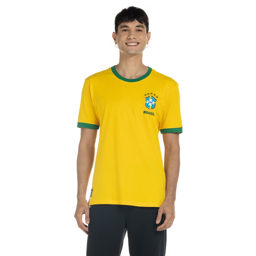 Camiseta do Brasil CBF Casual Retrô - Masculina - Foto 2