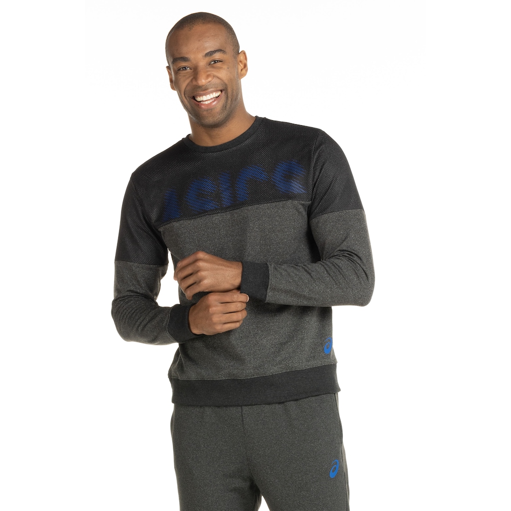 Blusão ASICS Malha com Fleece e Mesh - Masculino - Foto 2