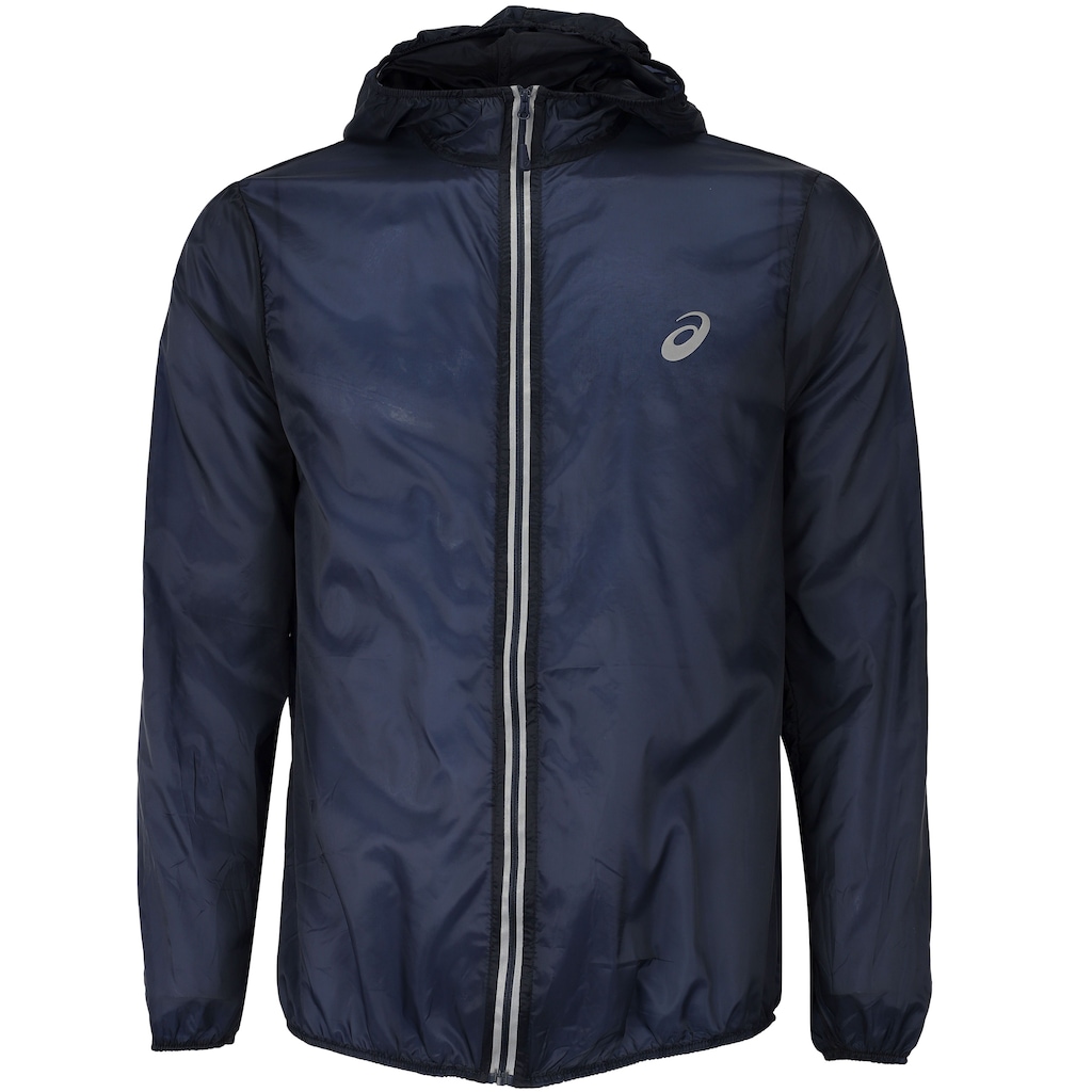 Jaqueta Corta-Vento com Capuz ASICS Resistente à Água Packable Ultraleve - Masculina - Foto 1