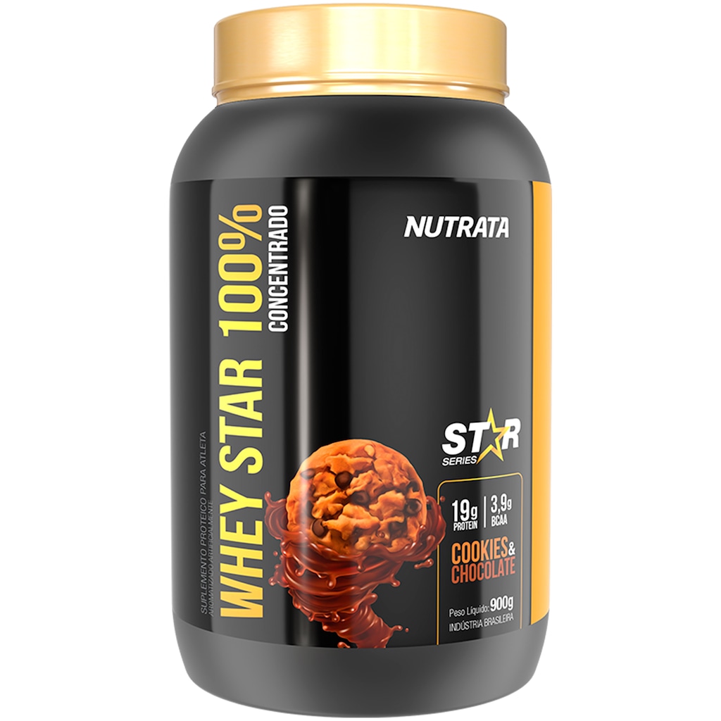 Whey Protein Nutrata Star 100% - Cookies Chocolate - 900g - Foto 1