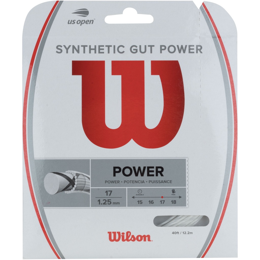 Corda para Raquete de Tênis Wilson Synthetic Gut Power 17 Cart - 12m - Foto 1