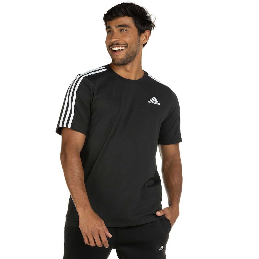 Camiseta adidas Manga Curta 3 Listras - Masculina - Foto 2