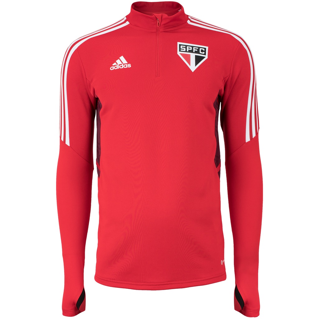 Blusa de Moletom do São Paulo adidas Treino Atletas - Masculina - Foto 1