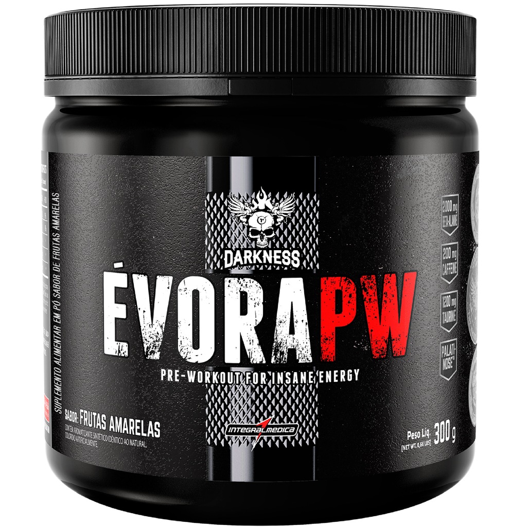 Pré-Treino Darkness Evora - 300g - Frutas Amarelas - Foto 1