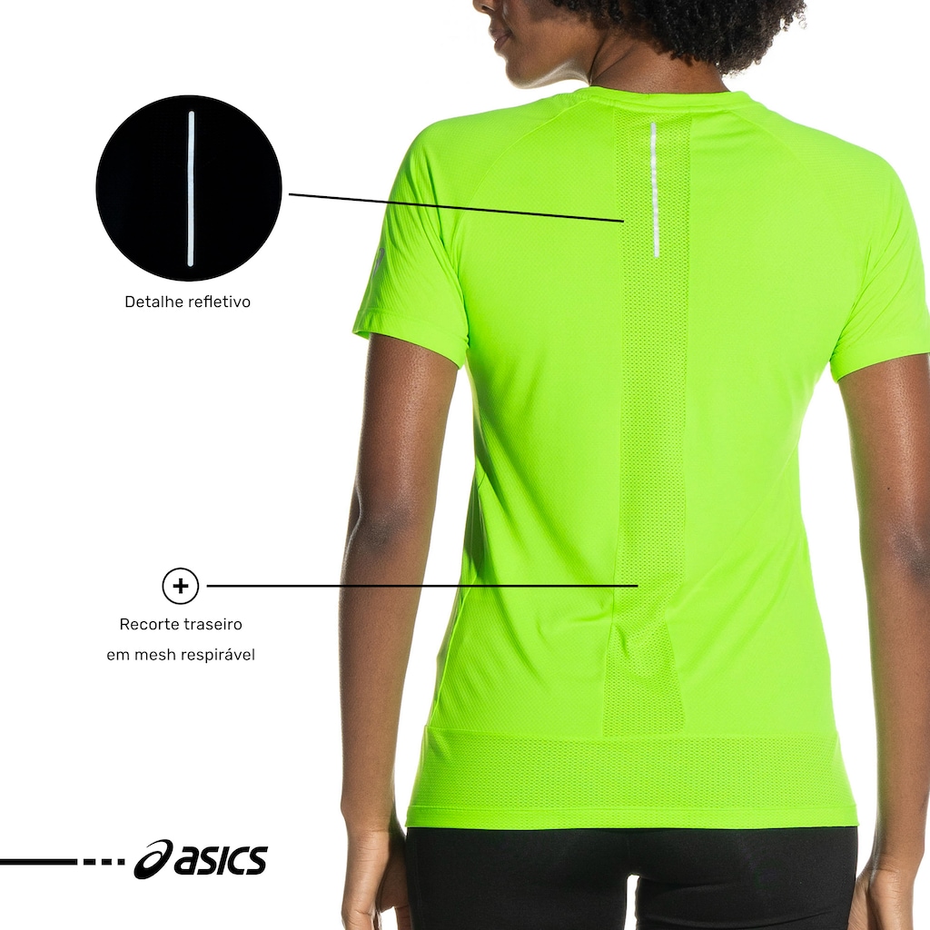 Imagem 3 do produto Camiseta ASICS Manga Curta Recorte Respirável - Feminina