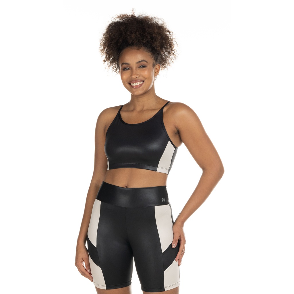Imagem 1 do produto Top Fitness Sem Bojo Oxer Média Sustentação Cirre Recorte Lateral - Adulto