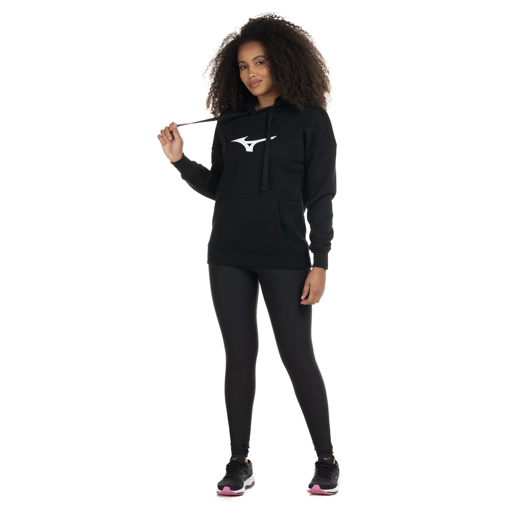 Imagem 3 do produto Blusão Mizuno Feminino com Capuz Canguru Big Logo