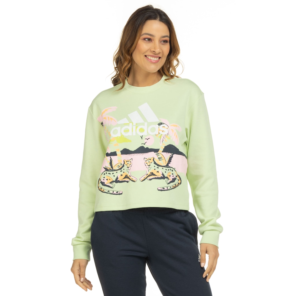 Blusa de Moletom Feminina adidas Farm - Foto 2