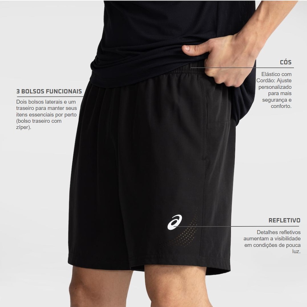 Imagem 2 do produto Bermuda Masculina ASICS 7 Recorte Respirável Lase