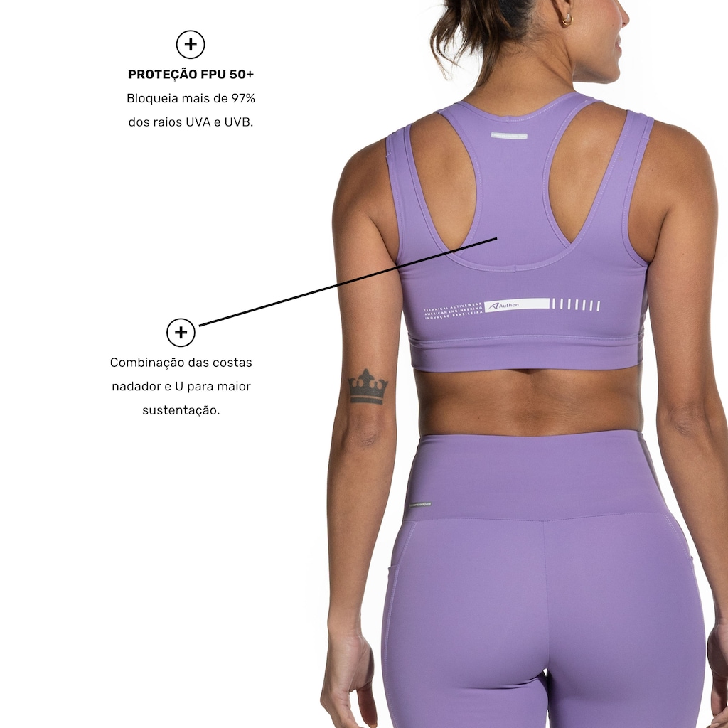 Imagem 3 do produto Top Fitness sem Bojo Authen Alta Sustentação Signature 2 Em 1 Power - Adulto