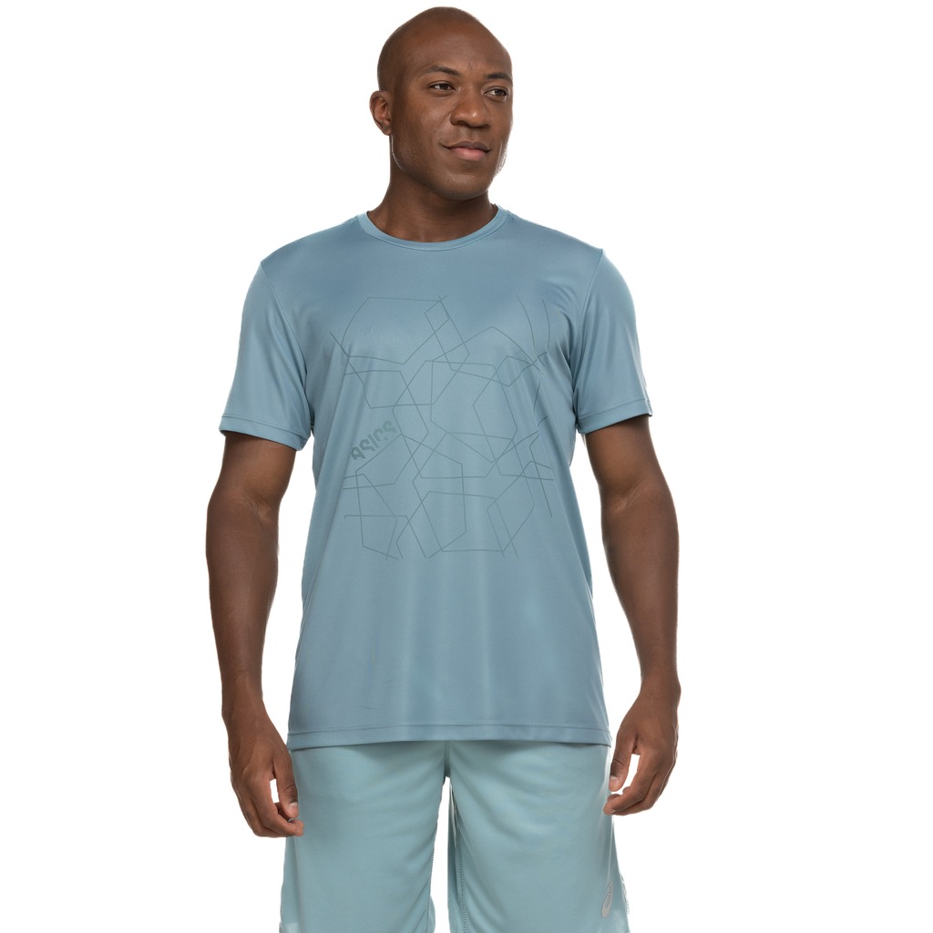 Camiseta ASICS Manga Curta Triangles - Masculina - Foto 2
