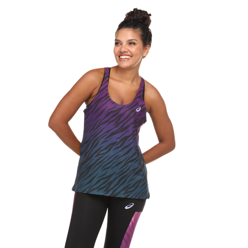 Camiseta Regata ASICS Estampa Tiger Degrade - Feminina - Foto 2