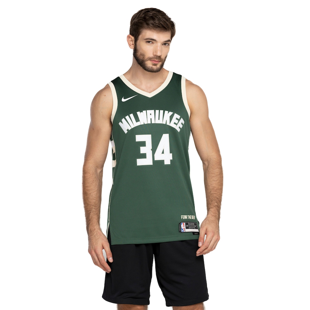 Camiseta Regata Milwaukee Bucks Nike Masculina Dri-Fit Swfmn