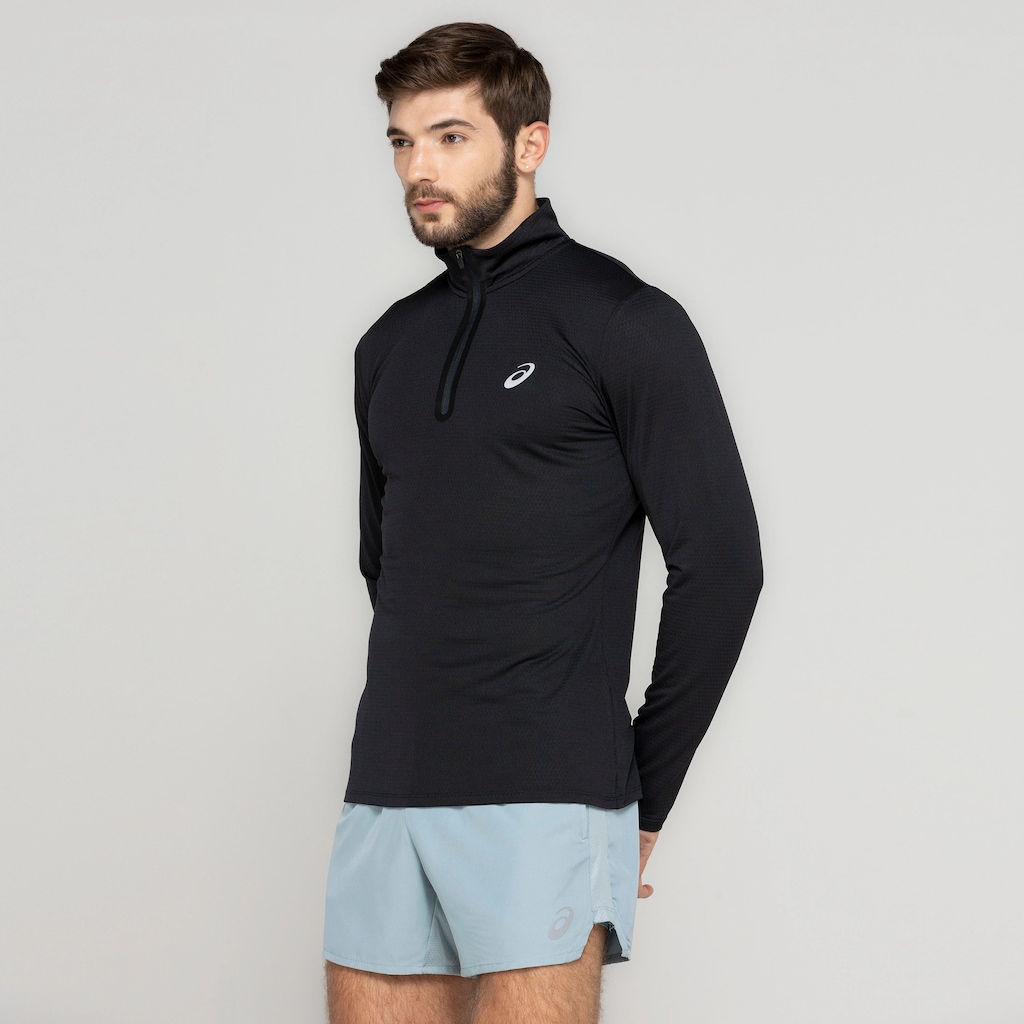 Imagem 4 do produto Blusão Masculino ASICS Meio Zíper Textura