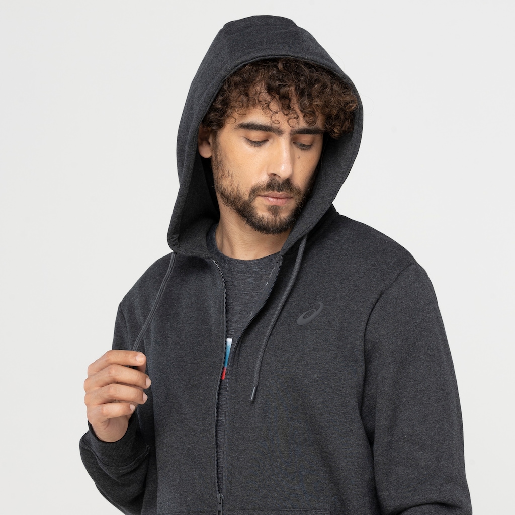Imagem 4 do produto Jaqueta Masculina ASICS com Capuz Moletom Canguru Fleece