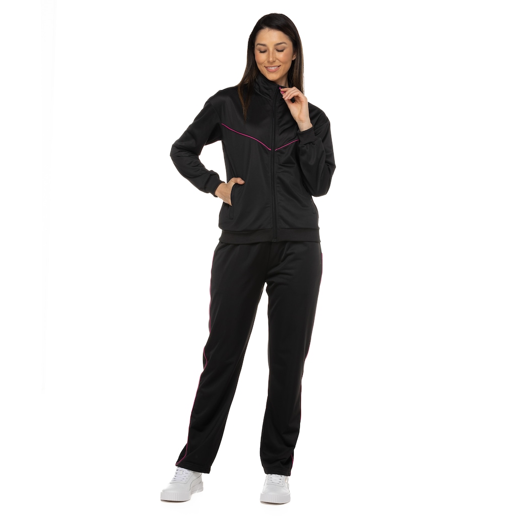 Conjunto de Agasalho Feminino Oxer com Bolso Politrico Recortes - Foto 2
