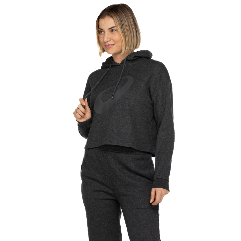 Imagem 3 do produto Blusa de Moletom Cropped Feminina ASICS com Capuz e Fleece