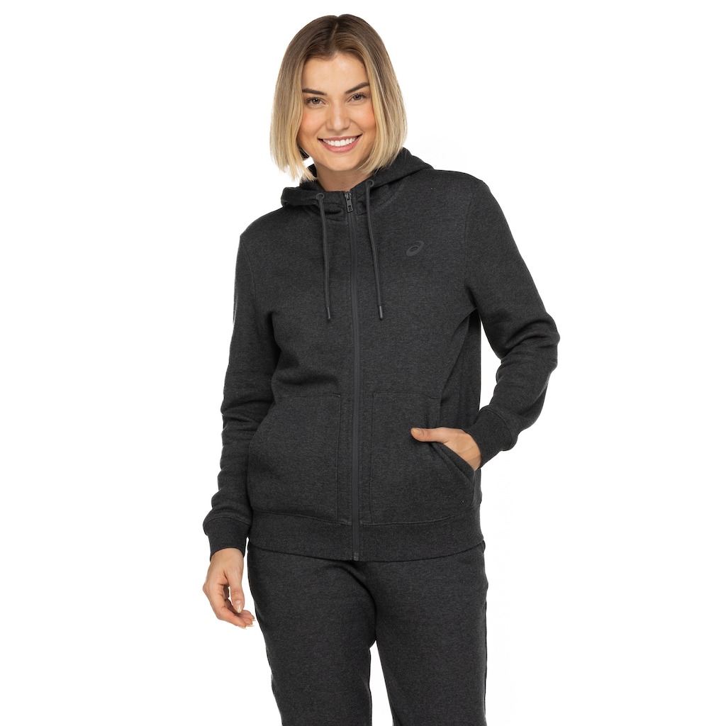Jaqueta de Moletom Feminina ASICS com Capuz Canguru e Fleece - Foto 2