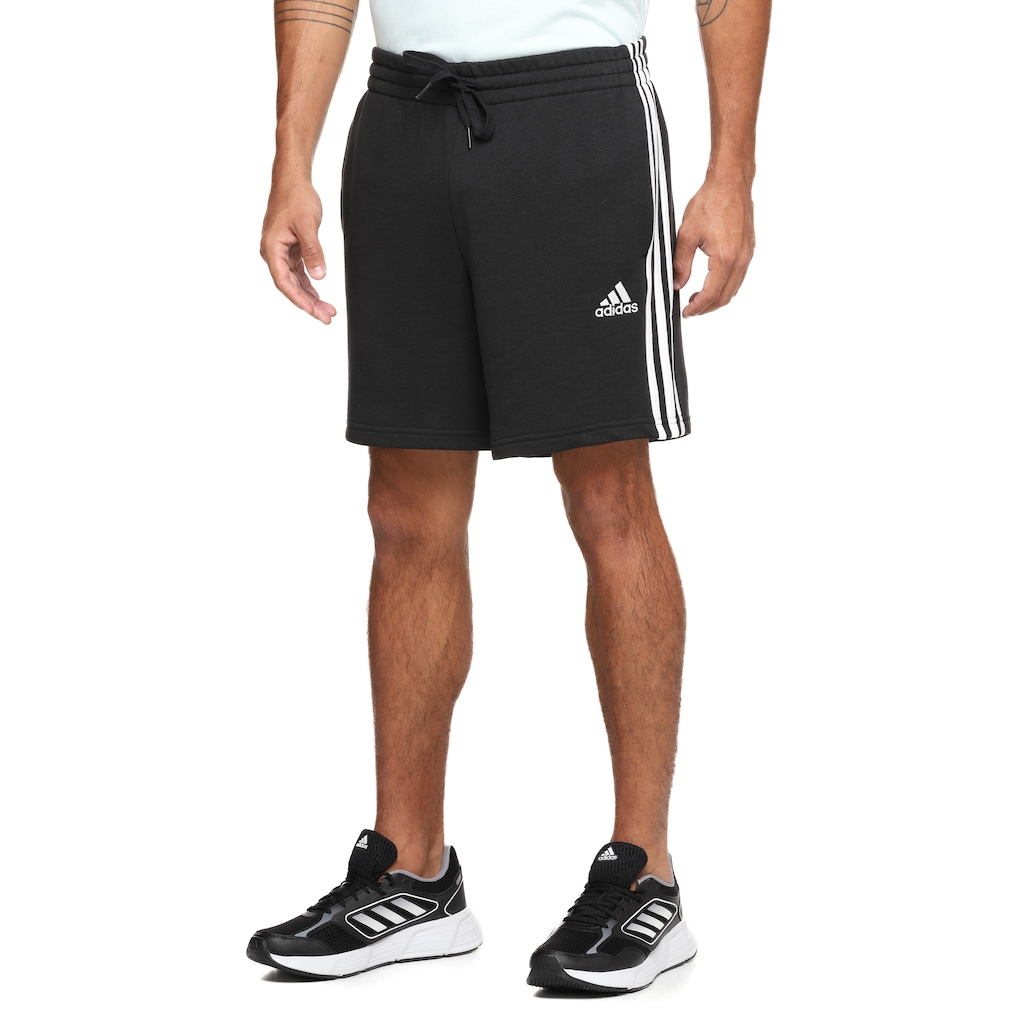 Bermuda Moletom adidas Essentials Stripes - Masculina