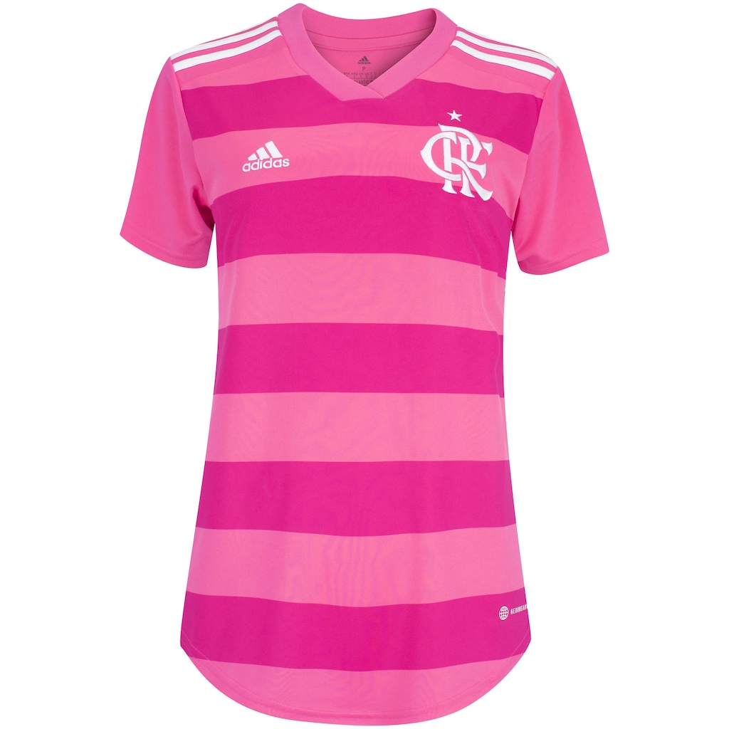 Camisa do Flamengo 22 Outubro Rosa adidas - Feminina - Foto 1