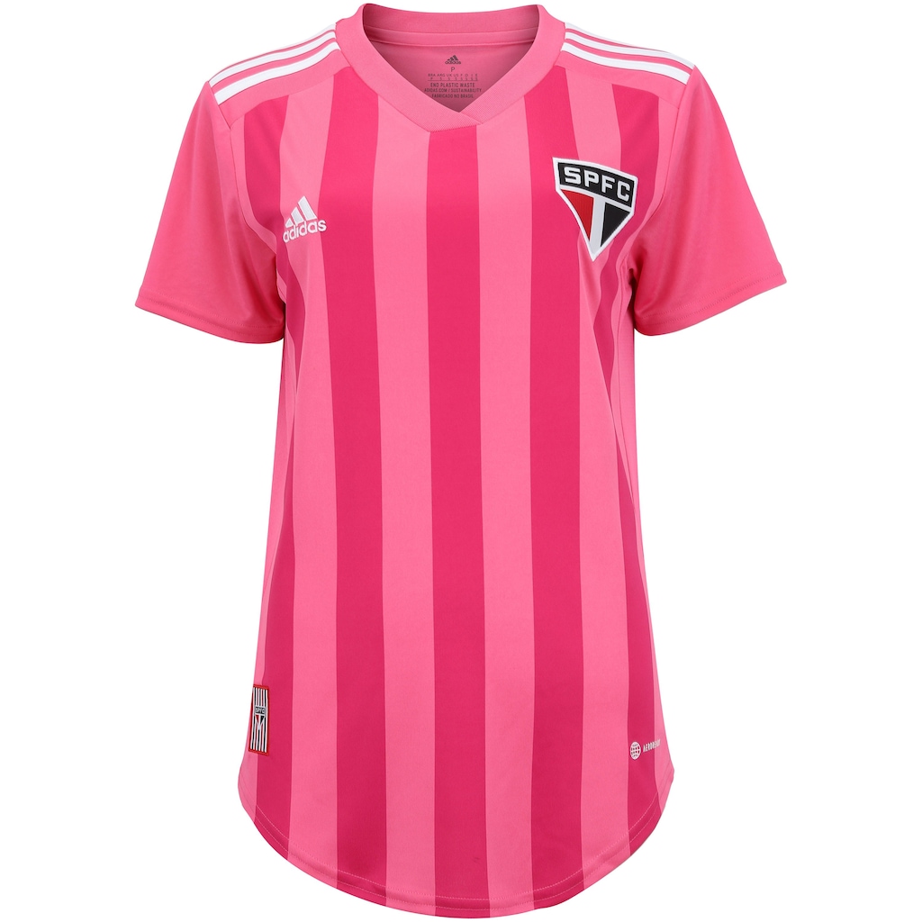 Camisa do São Paulo 22 Outubro Rosa adidas - Feminina - Foto 1